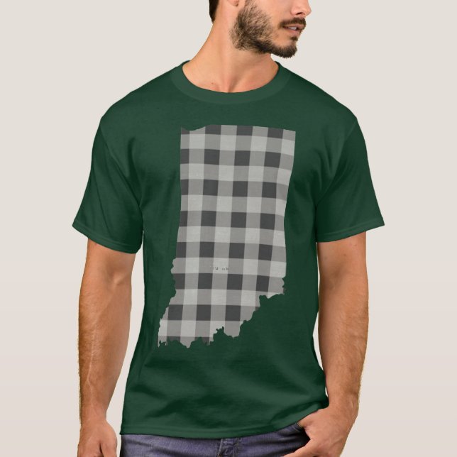 Indiana Plaid in Grey T-Shirt (Front)