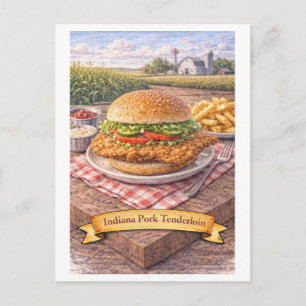 Indiana Pork Tenderloin (American Food Series) Postcard
