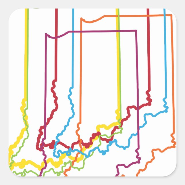 indiana pride blur square sticker (Front)