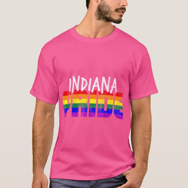 Indiana Pride LGBT Flag T-Shirt (Front)