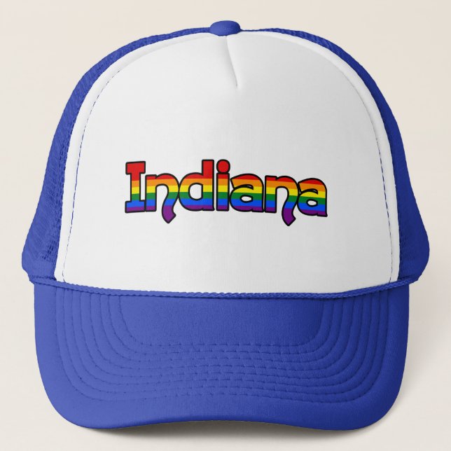 Indiana Rainbow text Hat (Front)
