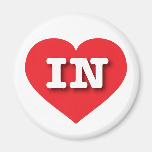 Indiana Red Heart - I love IN Magnet