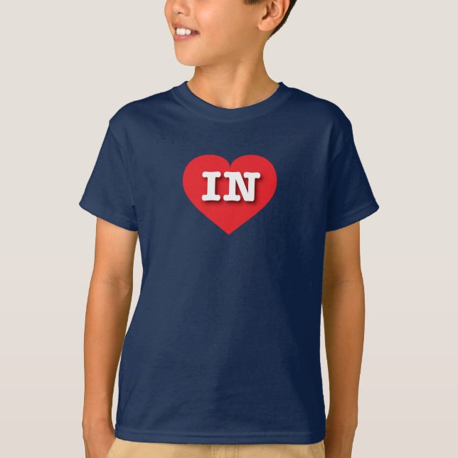 Indiana Red Heart - I love IN T-Shirt (Front)