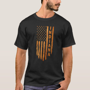 Indiana Rustic American Flag Second Amendment T-Shirt