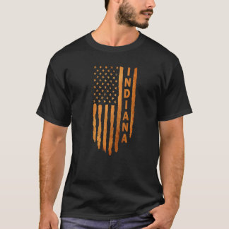 Indiana Rustic American Flag Second Amendment T-Shirt