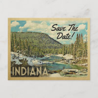 Indiana Save The Date Mountains River Snow