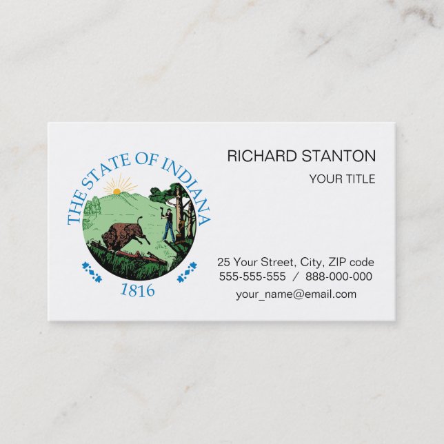 Indiana sign business card (Front)