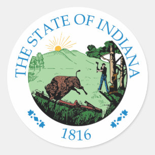 Indiana sign classic round sticker