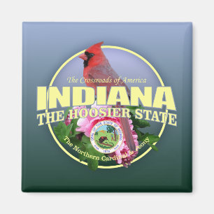 Indiana State Bird & Flower Magnet