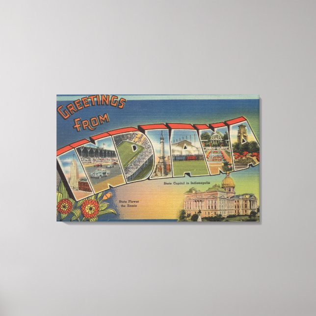 Indiana (State Capital/Flower) Canvas Print (Front)