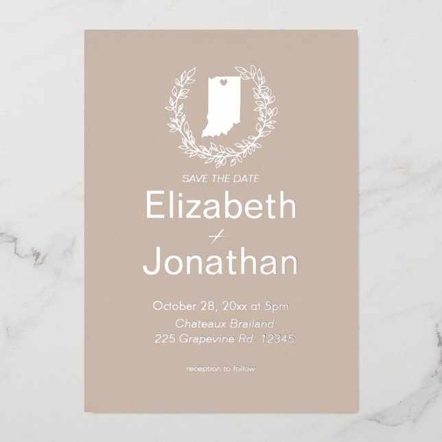 Indiana State Destination Wedding     (Front)