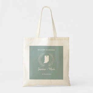 Indiana State Destination Wedding Welcome Tote Bag