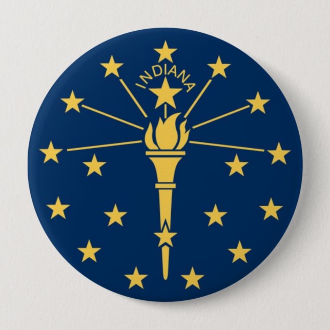 Indiana State Flag 10 Cm Round Badge (Front)