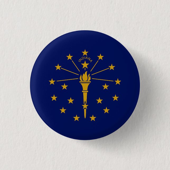 Indiana State Flag 3 Cm Round Badge (Front)