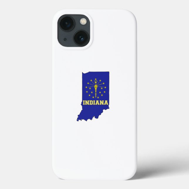 Indiana State Flag and Map Case-Mate iPhone Case (Back)