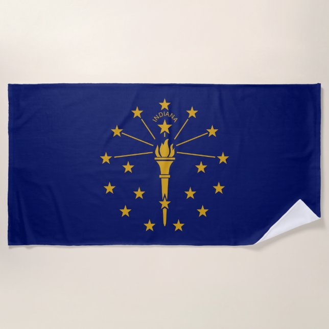Indiana State Flag Beach Towel (Front)