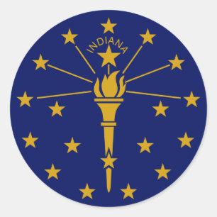 Indiana State Flag Classic Round Sticker