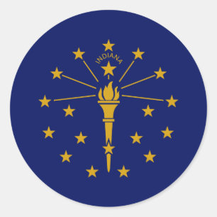 Indiana State Flag Classic Round Sticker