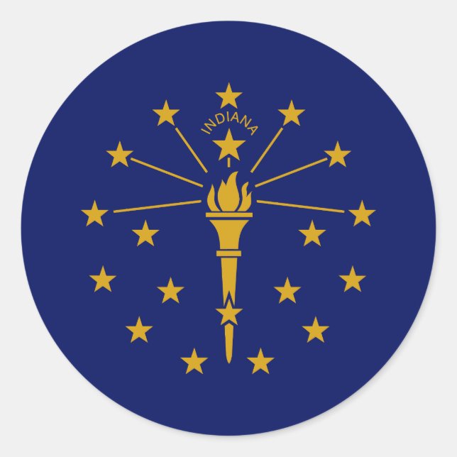 Indiana State Flag Classic Round Sticker (Front)