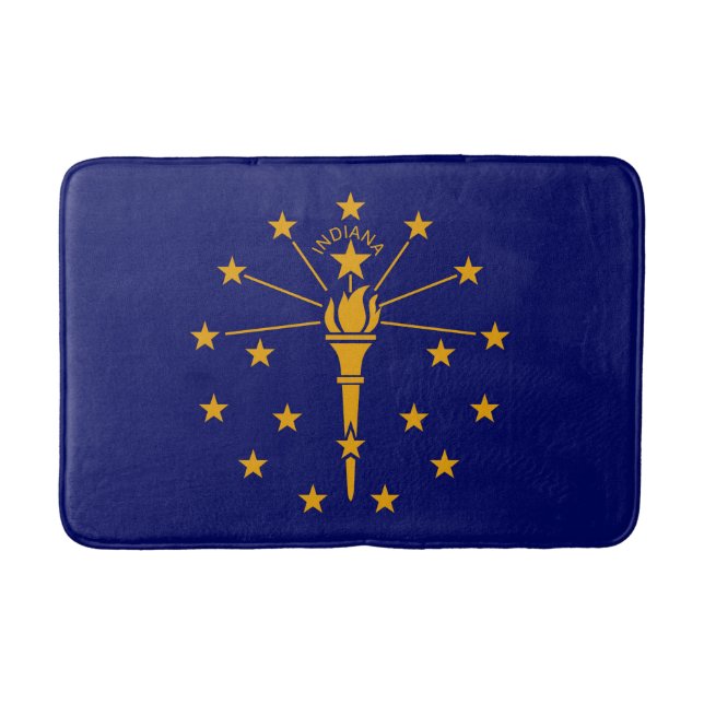 Indiana State Flag Design Bath Mat (Front)