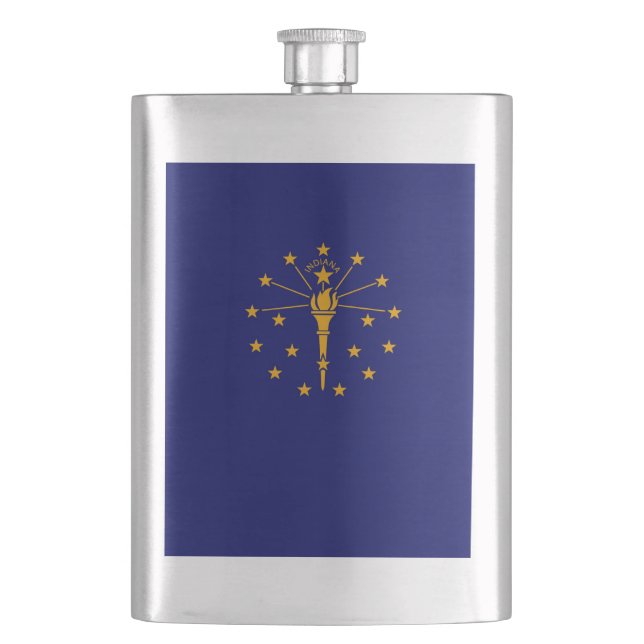 Indiana State Flag Design Hip Flask (Front)