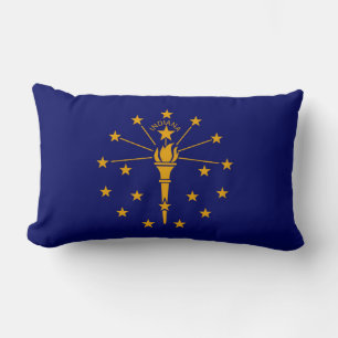 Indiana State Flag Design Lumbar Cushion