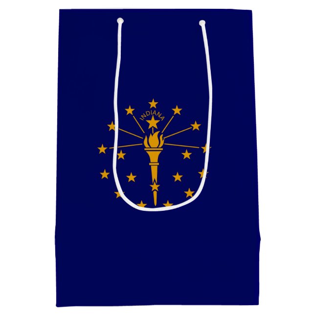 Indiana State Flag Design Medium Gift Bag (Back)