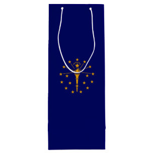 Indiana State Flag Design Wine Gift Bag