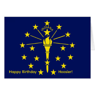 Indiana State Flag Gold Torch Birthday
