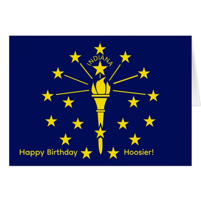 Indiana State Flag Gold Torch Birthday (Front Horizontal)