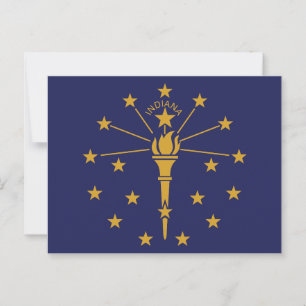 Indiana State Flag Hoosier State Torch 19 Stars Postcard