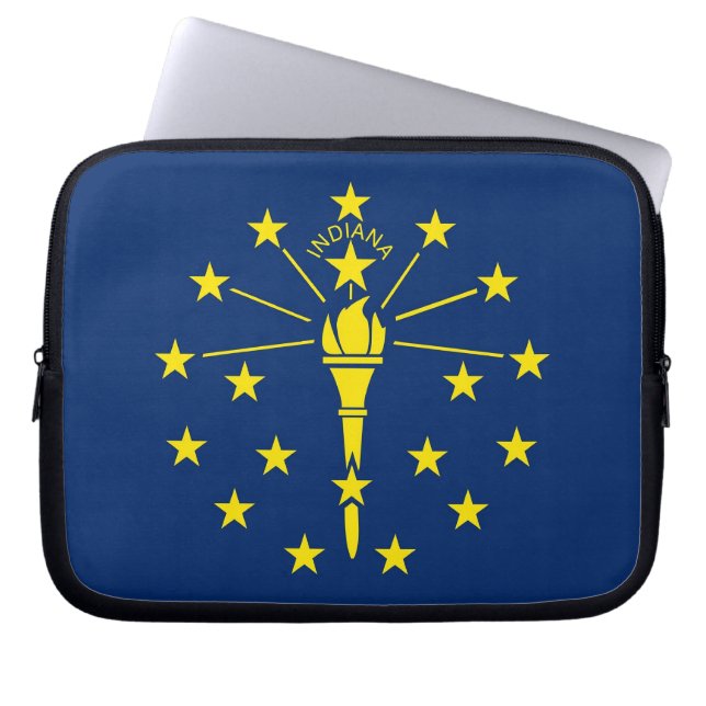 Indiana State Flag Laptop Sleeve (Front)