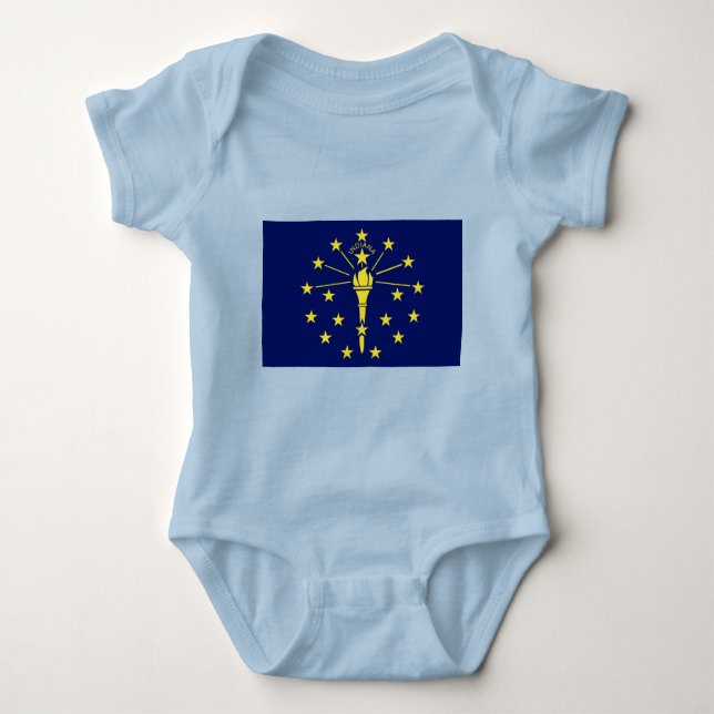Indiana State Flag of Blue & Gold Baby Bodysuit (Front)