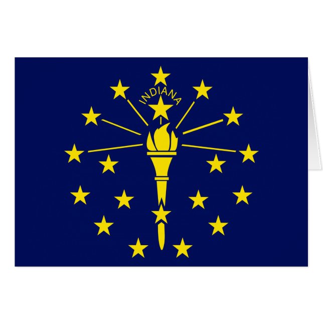 Indiana State Flag of Blue & Gold Torch & Stars (Front Horizontal)
