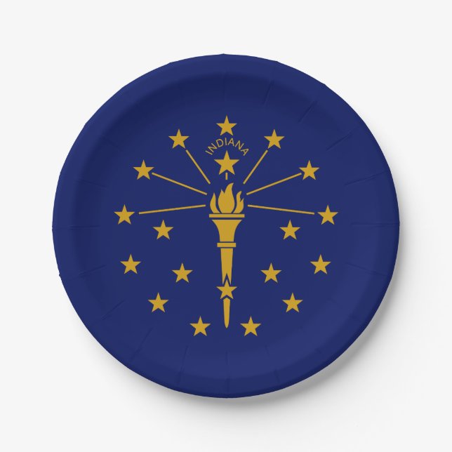 Indiana State Flag Paper Plate (Front)