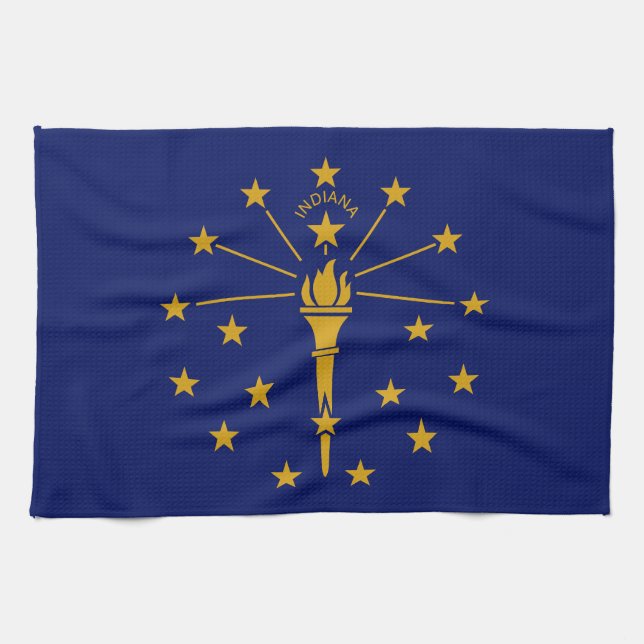 Indiana State Flag Tea Towel (Horizontal)