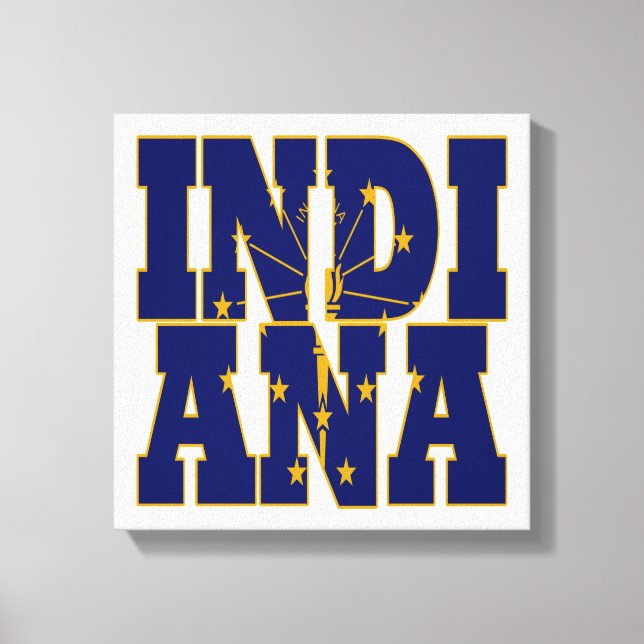 Indiana state flag text canvas print (Front)