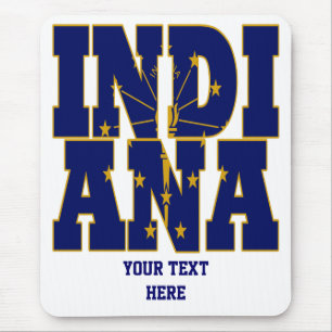 Indiana state flag text mouse pad