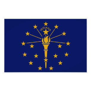 Indiana State Flag USA Photo Print