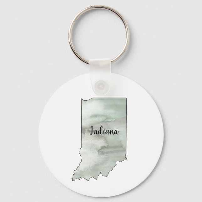 Indiana State Illustration Key Ring (Front)