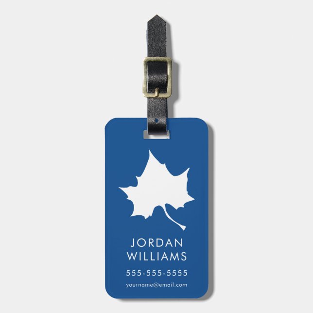 Indiana State Leaf Luggage Tag (Front Vertical)