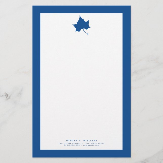 Indiana State Leaf Stationery (Front)