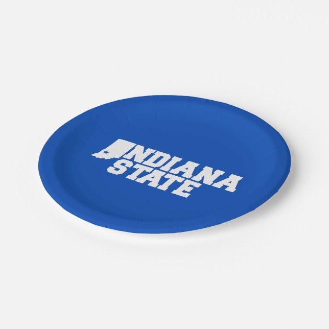 Indiana State Logo Paper Plate (Angled)
