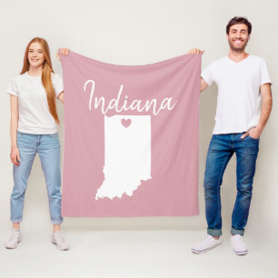 Indiana state map love home fleece blanket