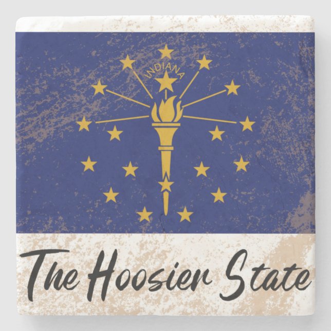 Indiana State Nickname - Stone Coaster (Front)