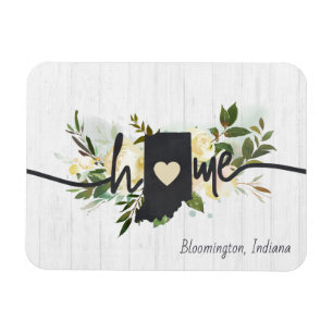 Indiana State Personalised Your Home City Rustic Magnet