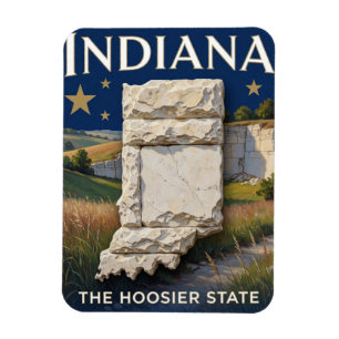Indiana State Pride Limestone Heritage Magnet