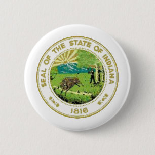 Indiana State Seal 6 Cm Round Badge