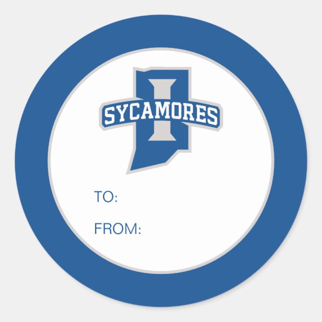 Indiana State University Graduation Classic Round Sticker (Front)