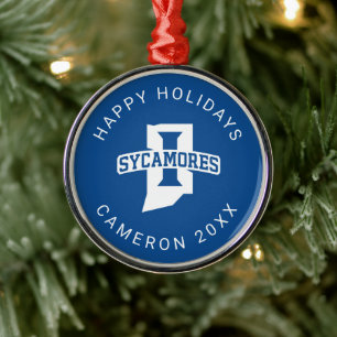 Indiana State University Holiday Metal Tree Decoration